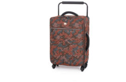 IT Luggage Quilted Camo 4 Wheel Suitcase - Brown.